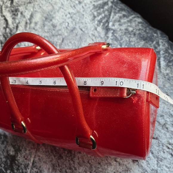 Authentic Vintage Furla Red Glitter Candy Satchel Bag - Sparkly!!! - Picture 14 of 16
